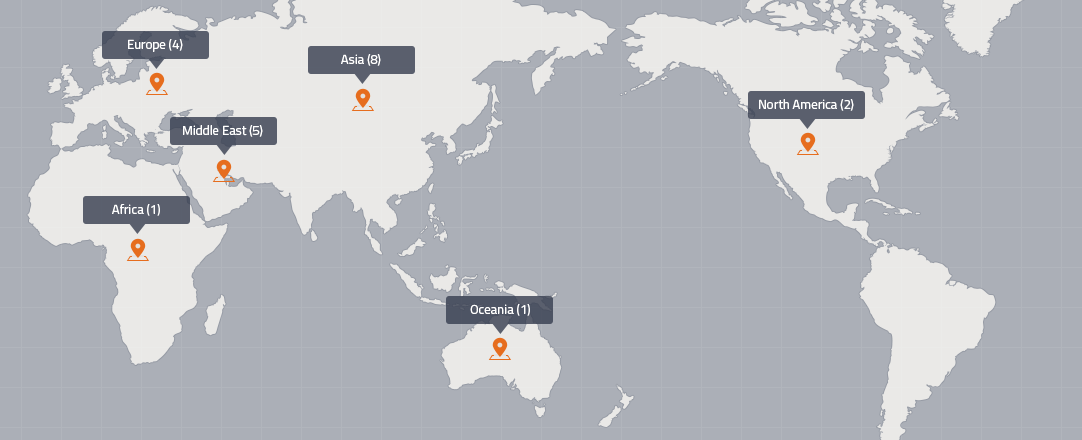 대륙별 해외지사 현황